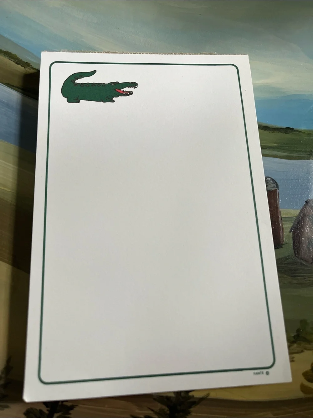 Vintage Lacoste Alligator Paper Note Pad 1980s